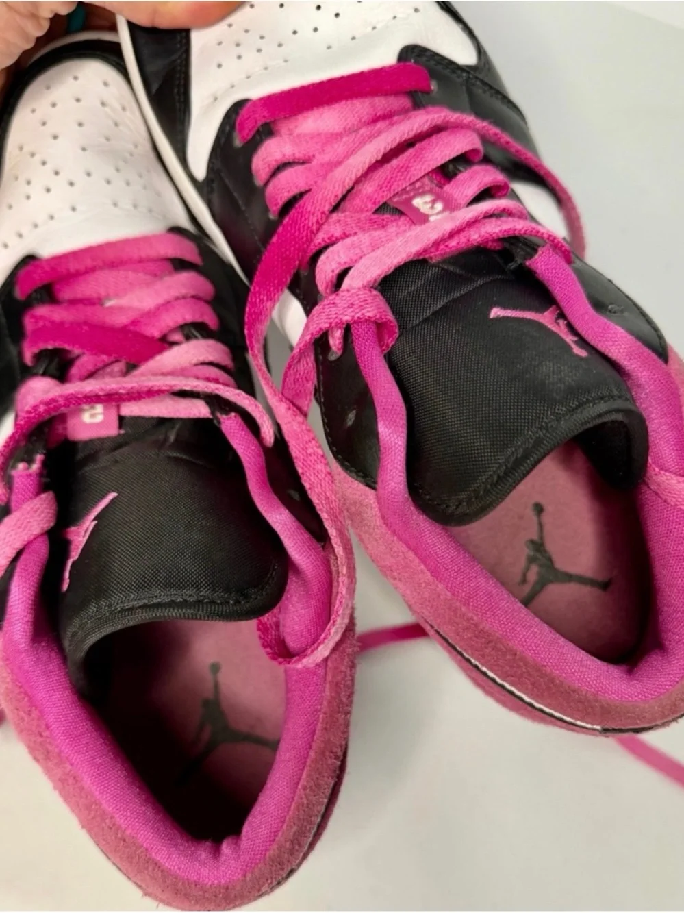 Nike Air Jordan 1 Low SE Fuchsia Men’s Size 9 US CK3022-005 Pink Black White - Picture 10 of 11